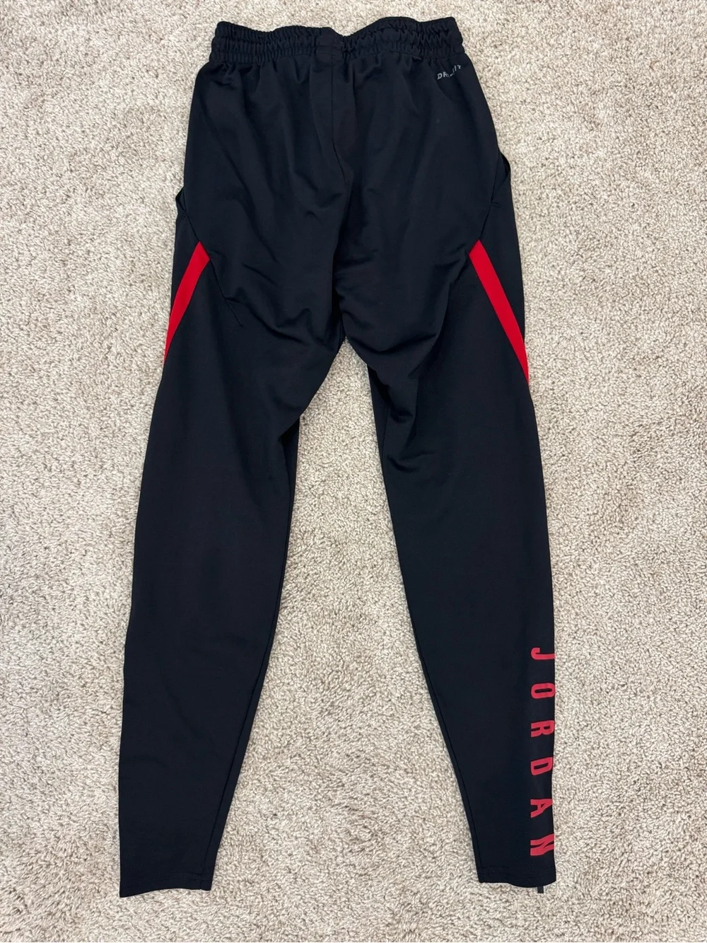Jordan Black Joggers with Red Side Panels